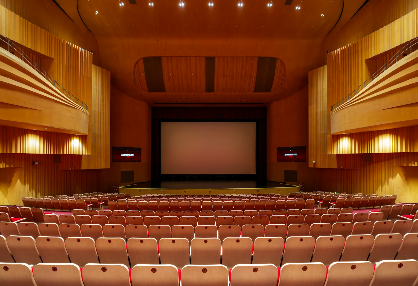 Broadway-Caliber Cruise Ship Keynote Theater with 1,400-Seat Auditorium and Tiered Balconies